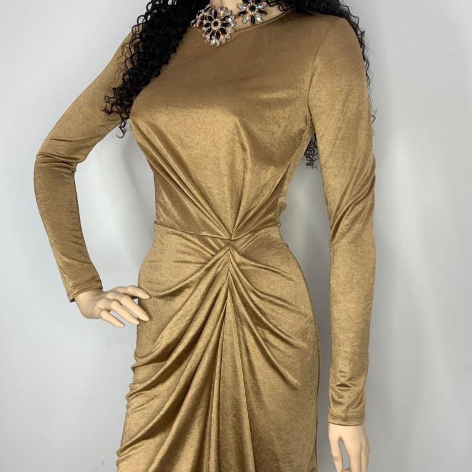Ladies Dress - Gold (D15598BYB)