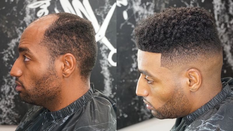 PU Men Unit - Afro Curl 6mm (8x10)