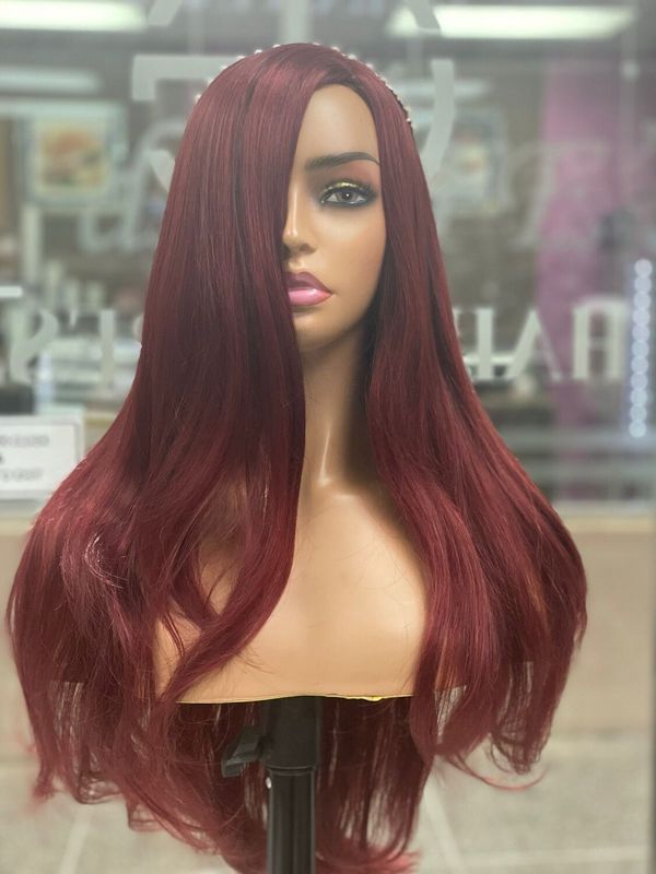 Emily - Straight Synthetic Wig - Burgundy (L)