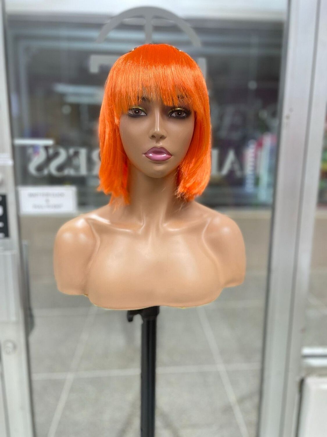 Linda - Straight - Synthetic Wig - Bob w/Bang - Orange (S)