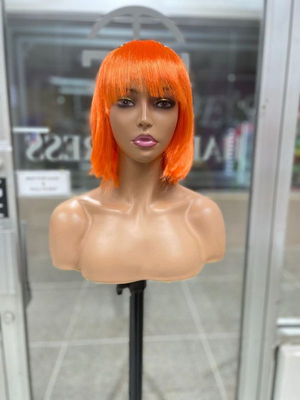 Linda - Straight - Synthetic Wig - Bob w/Bang - Orange (S)