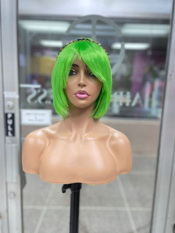 Ivy - Straight - Synthetic Wig - Bob w/Bang - Green (S)