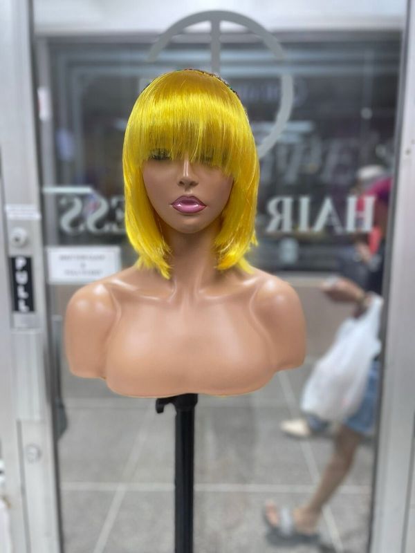 Birdie - Straight - Synthetic Wig - Bob w/Bang - Yellow (S)