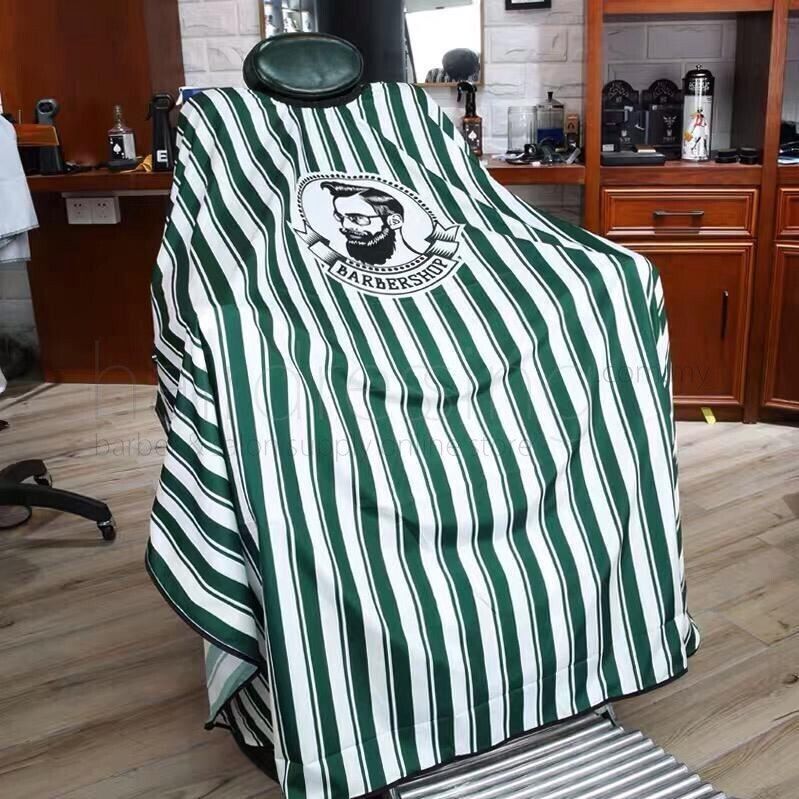 Stylist Cape - Barbershop Stripe Green