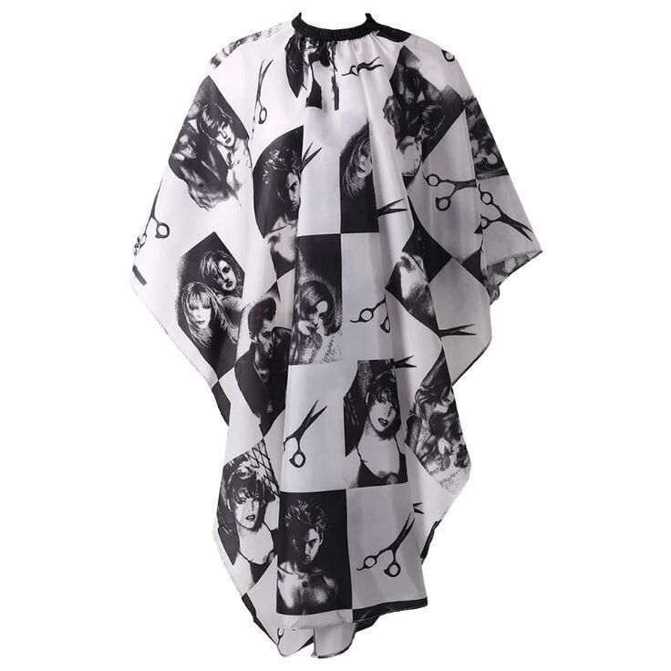 Stylist Cape - White Blocks w/Faces