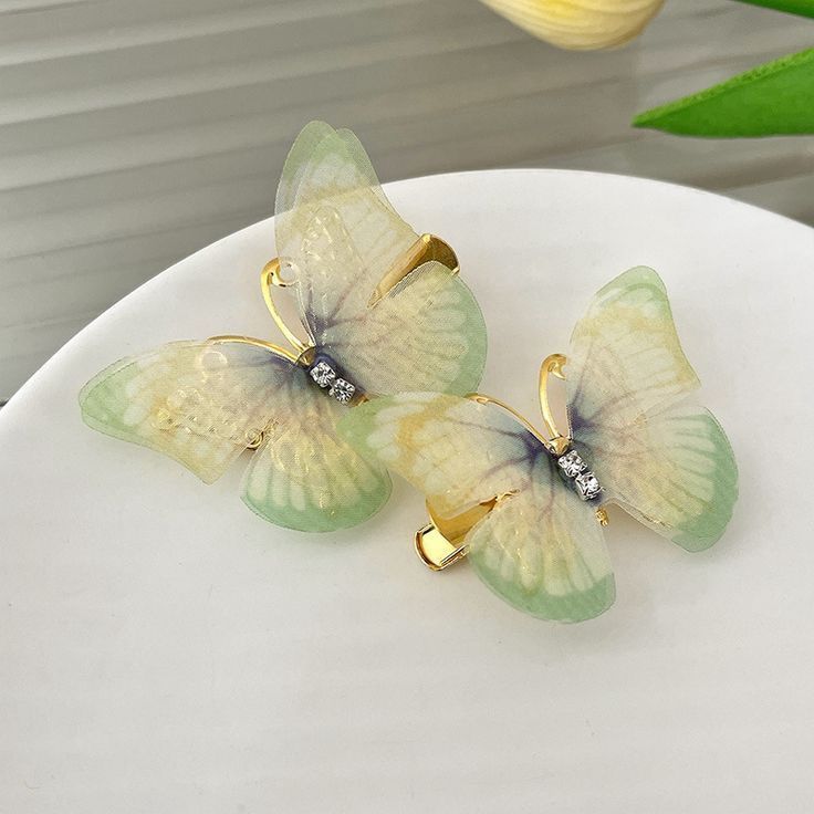 Hair Clip - Butterfly - Green