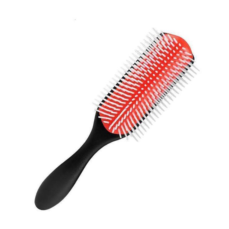 Denlike Detangle Brush - 9 Row - Black/Red