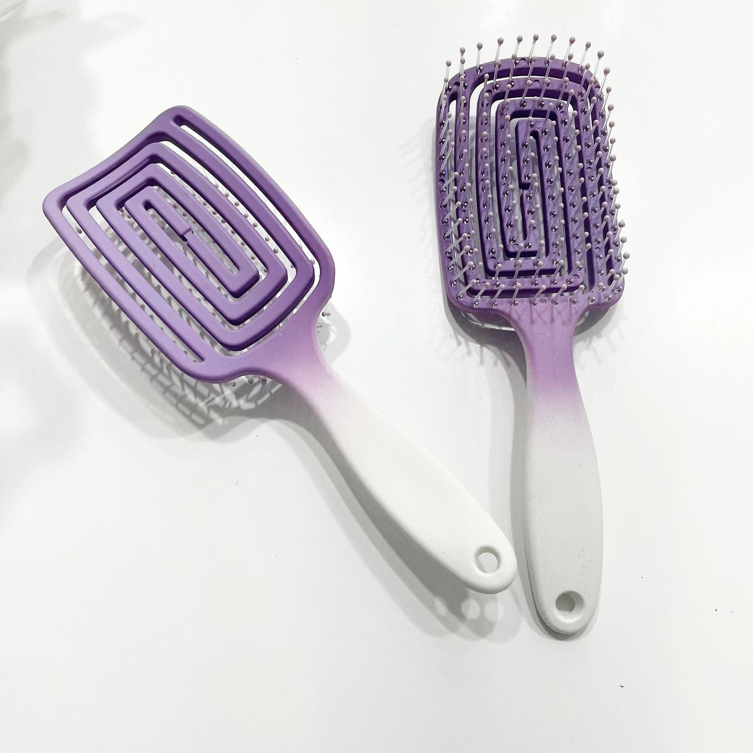 Rectangle Detangle Brush - Purple/White