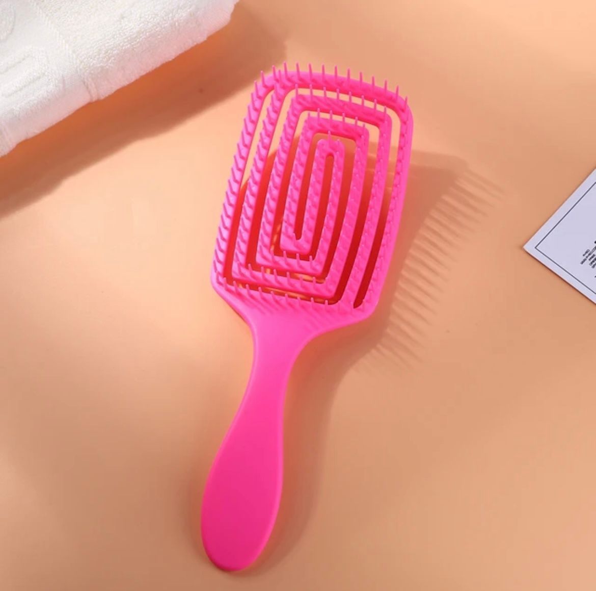 Rectangle Detangle Brush - Pink