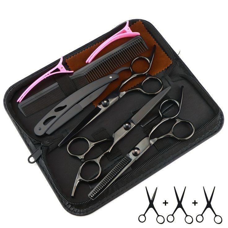 Styling Scissors Set (8pcs) - Black