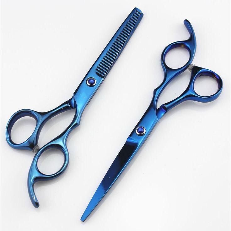 Styling Scissors &amp; Thinning Shears Set (2pcs) - Metallic Blue