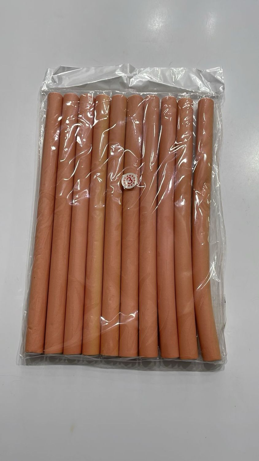Foam Curl Rods - Large Peach - 10pk