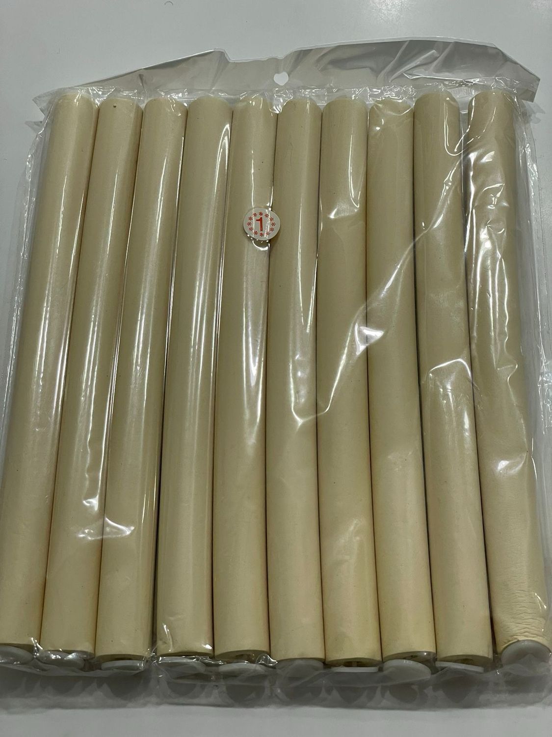 Foam Curl Rods - Large Cream - 10pk