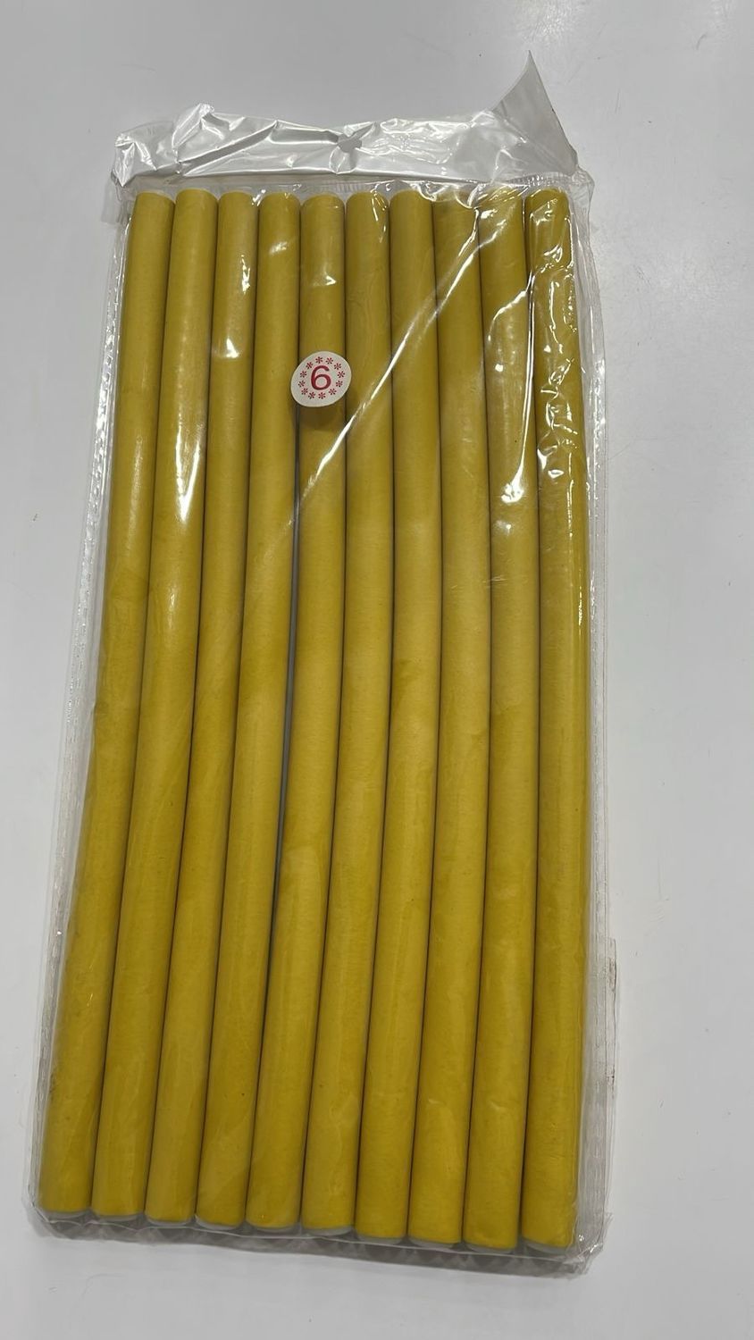 Foam Curl Rods - Medium Yellow - 10pk