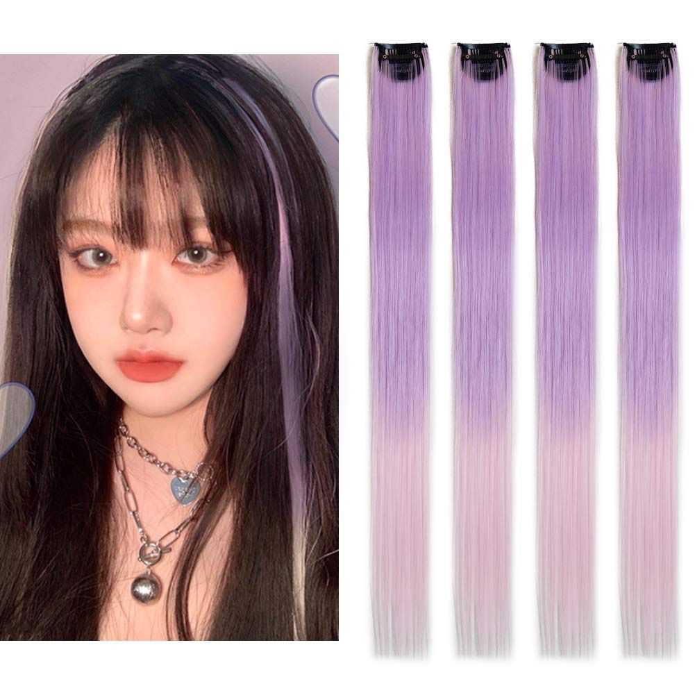 Colored Clip Ins (1&quot;) - Ombre Lavender/Pink
