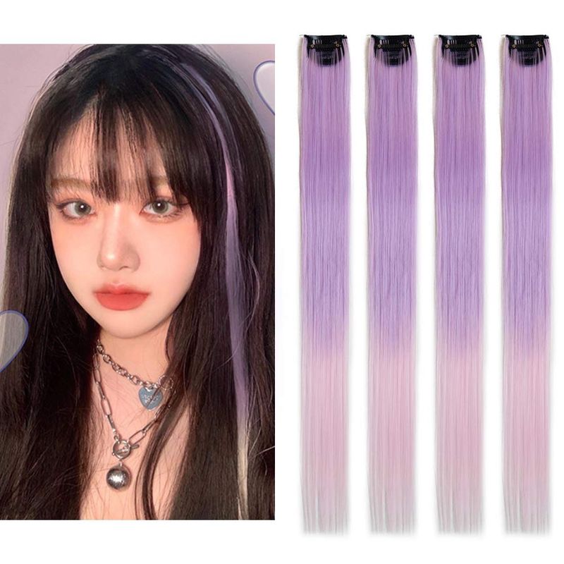 Colored Clip Ins (1&quot;) - Ombre Lavender/Pink