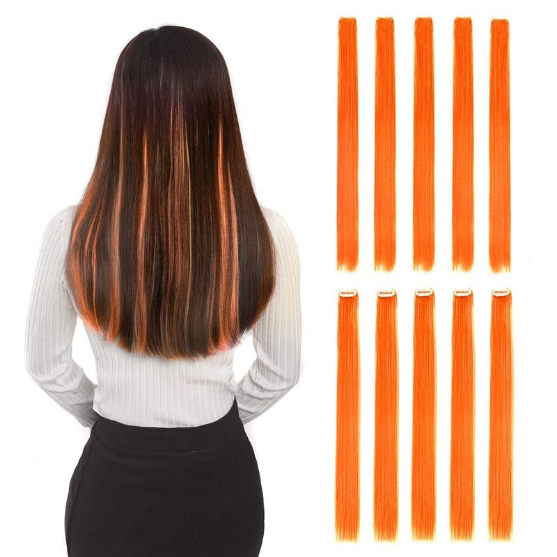 Colored Clip Ins (1&quot;) - Orange