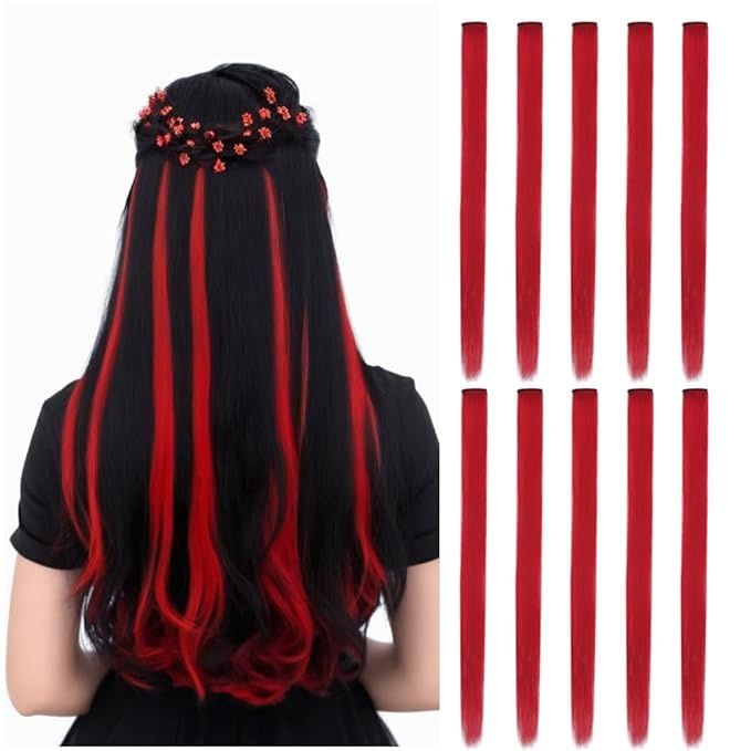 Colored Clip Ins (1&quot;) - Red