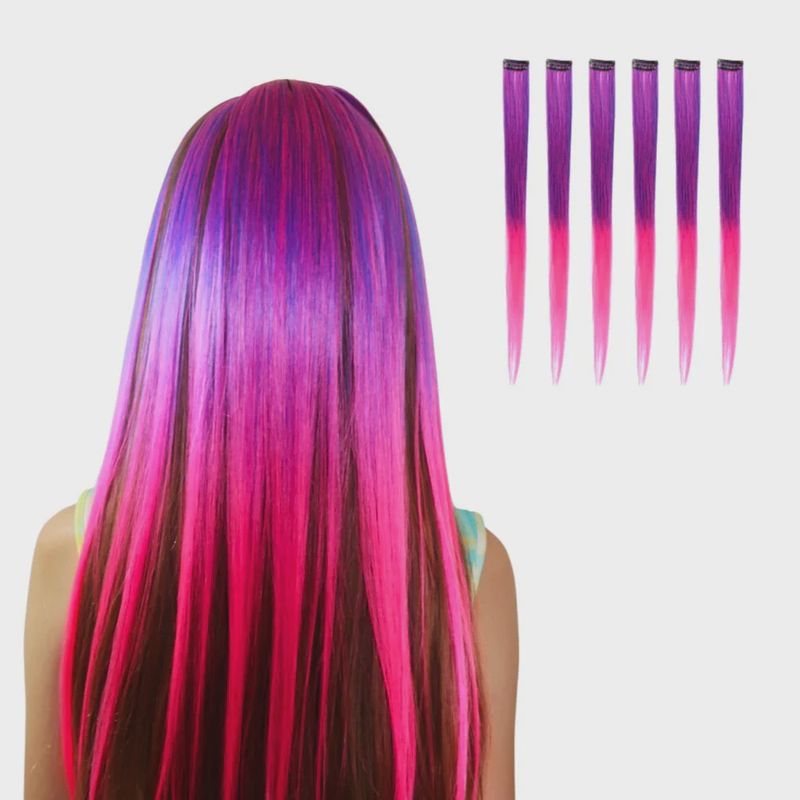 Colored Clip Ins (1&quot;) - Ombre Purple/Pink