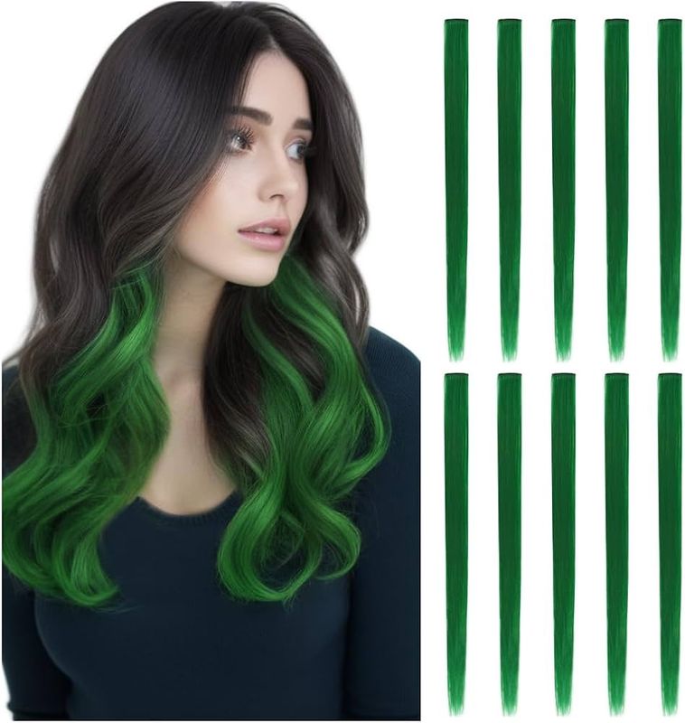 Colored Clip Ins (1&quot;) - Ombre Green
