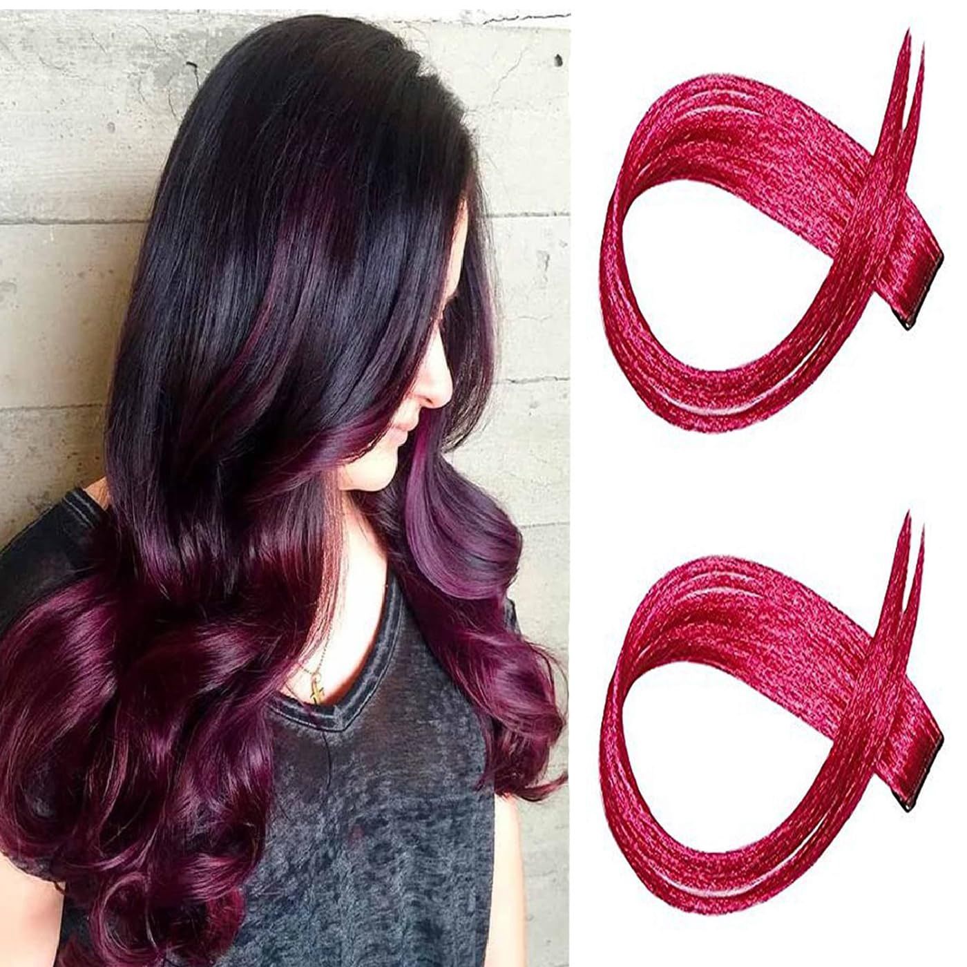 Colored Clip Ins  (1&quot;) - Magenta