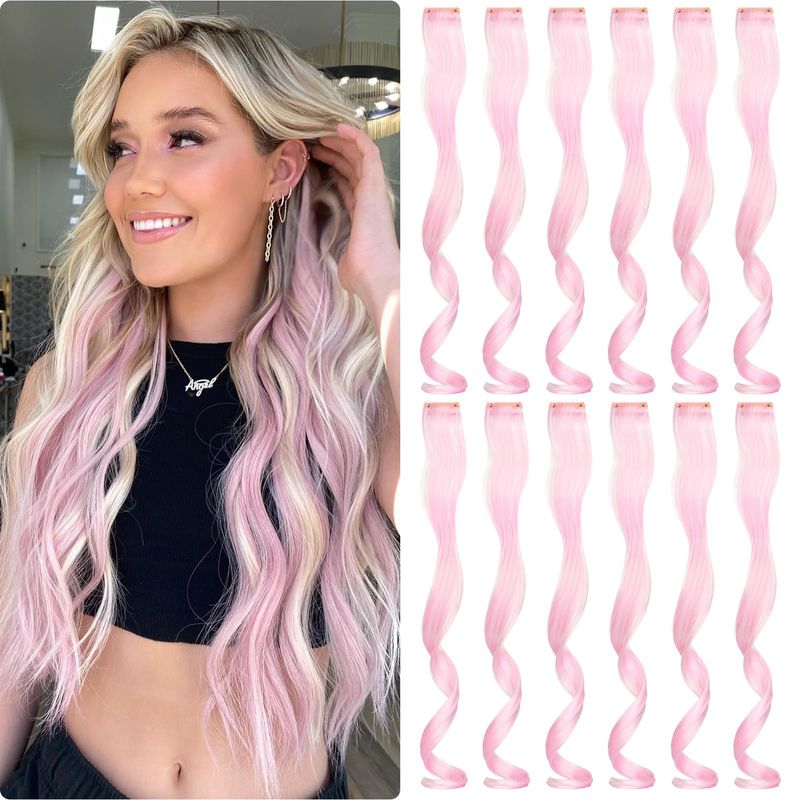 Colored Clip Ins (1&quot;) - Baby Pink
