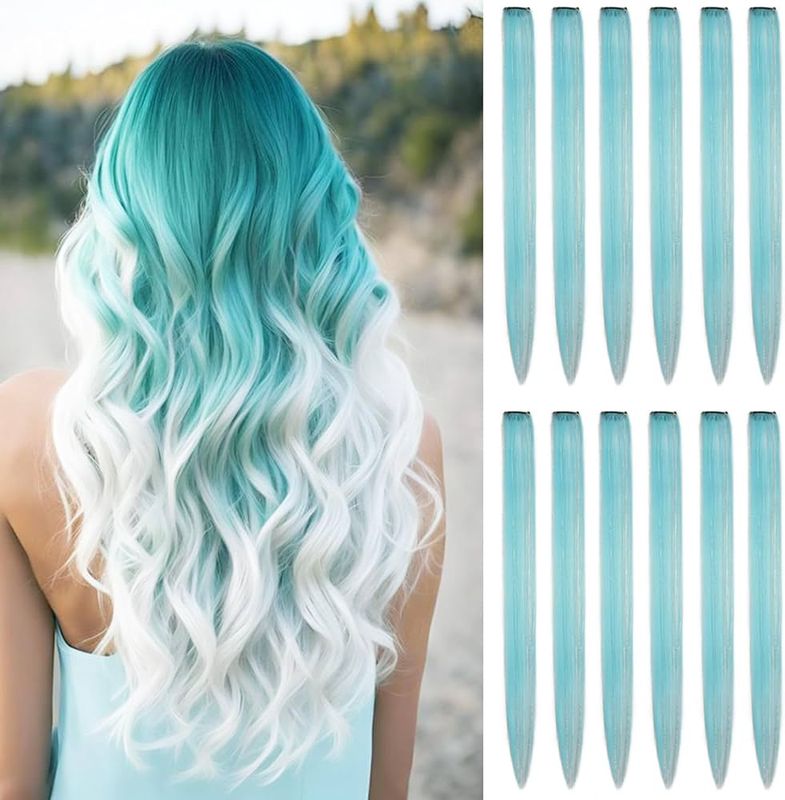 Colored Clip Ins (1&quot;) - Ice Blue