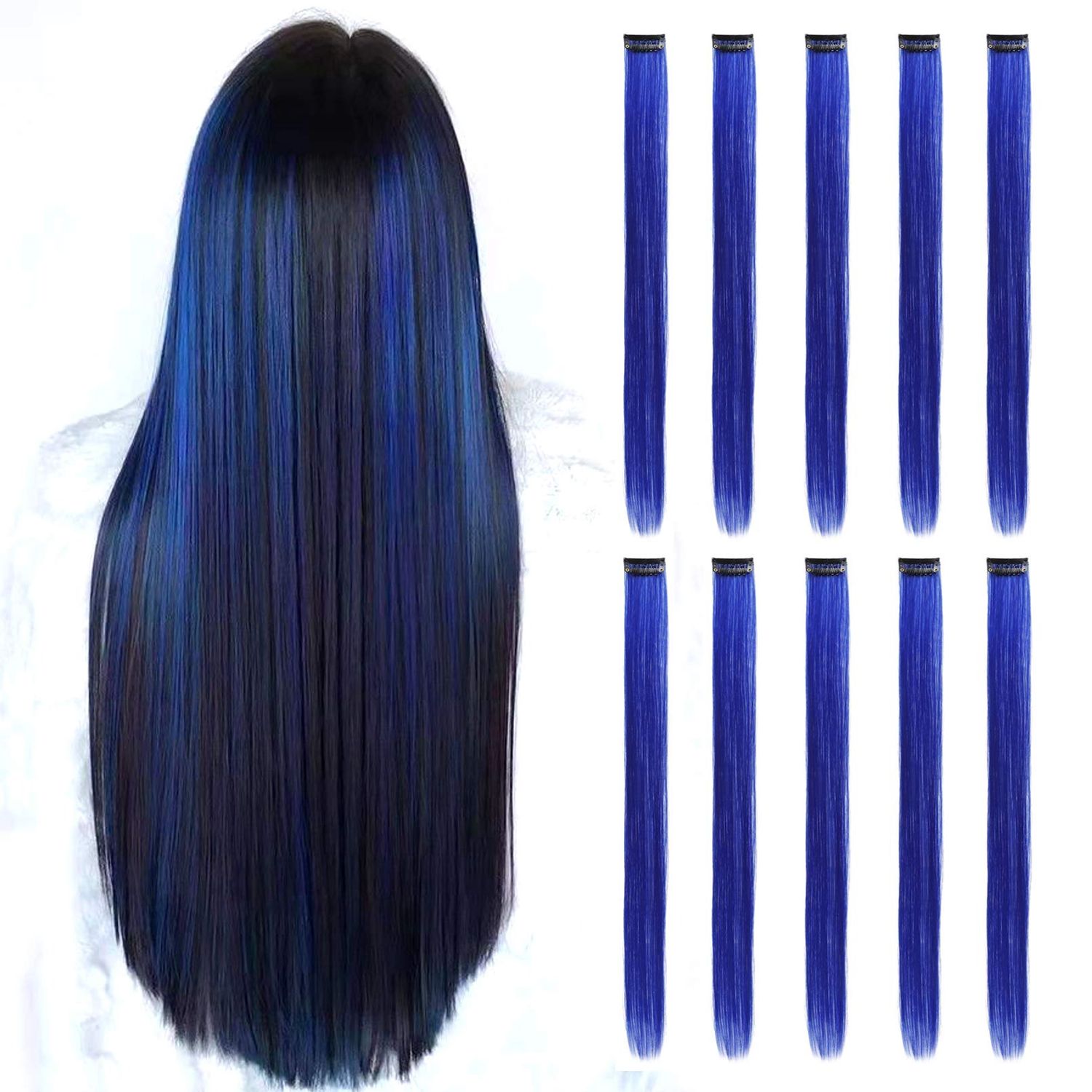 Colored Clip Ins (1&quot;) - Navy Blue