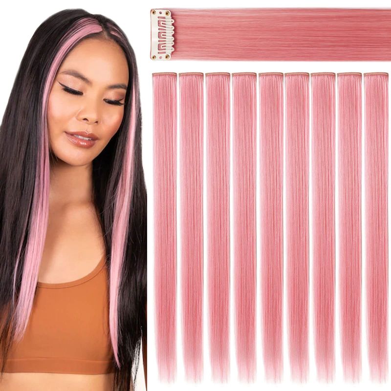 Colored Clip Ins (1&quot;) - Rose