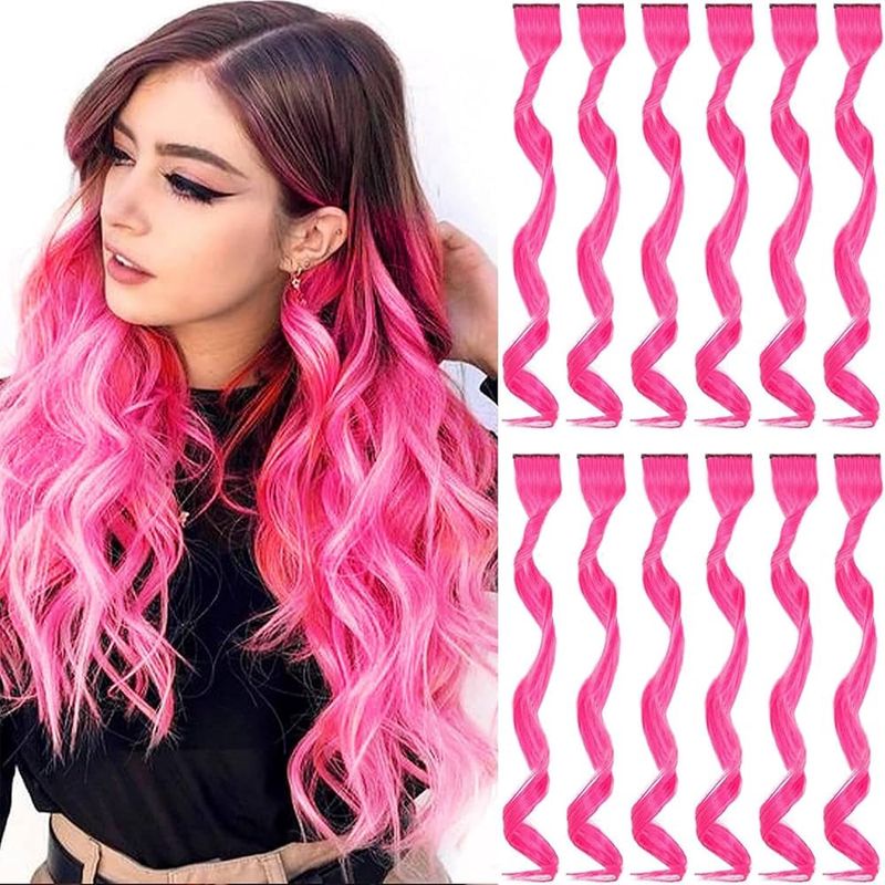 Colored Clip Ins (1&quot;) - Neon Pink