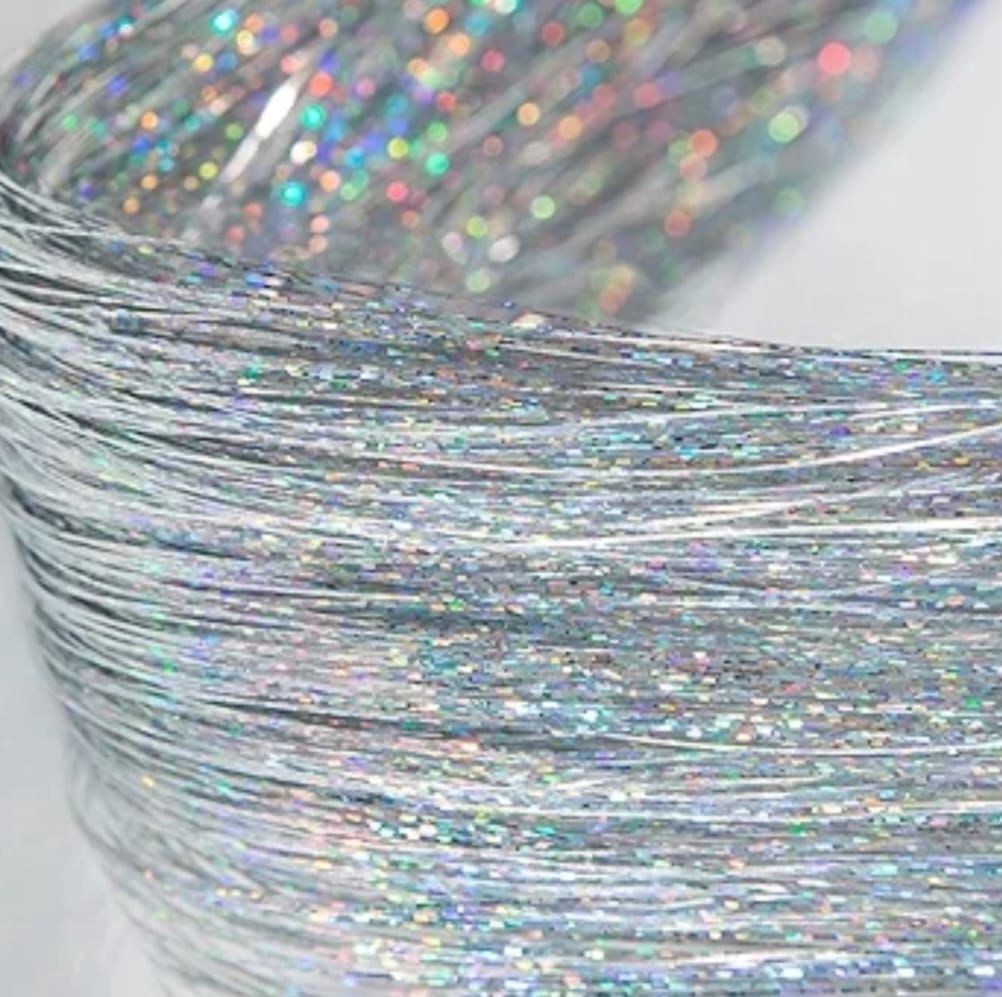 Glitter Clip Ins - 1” - Silver