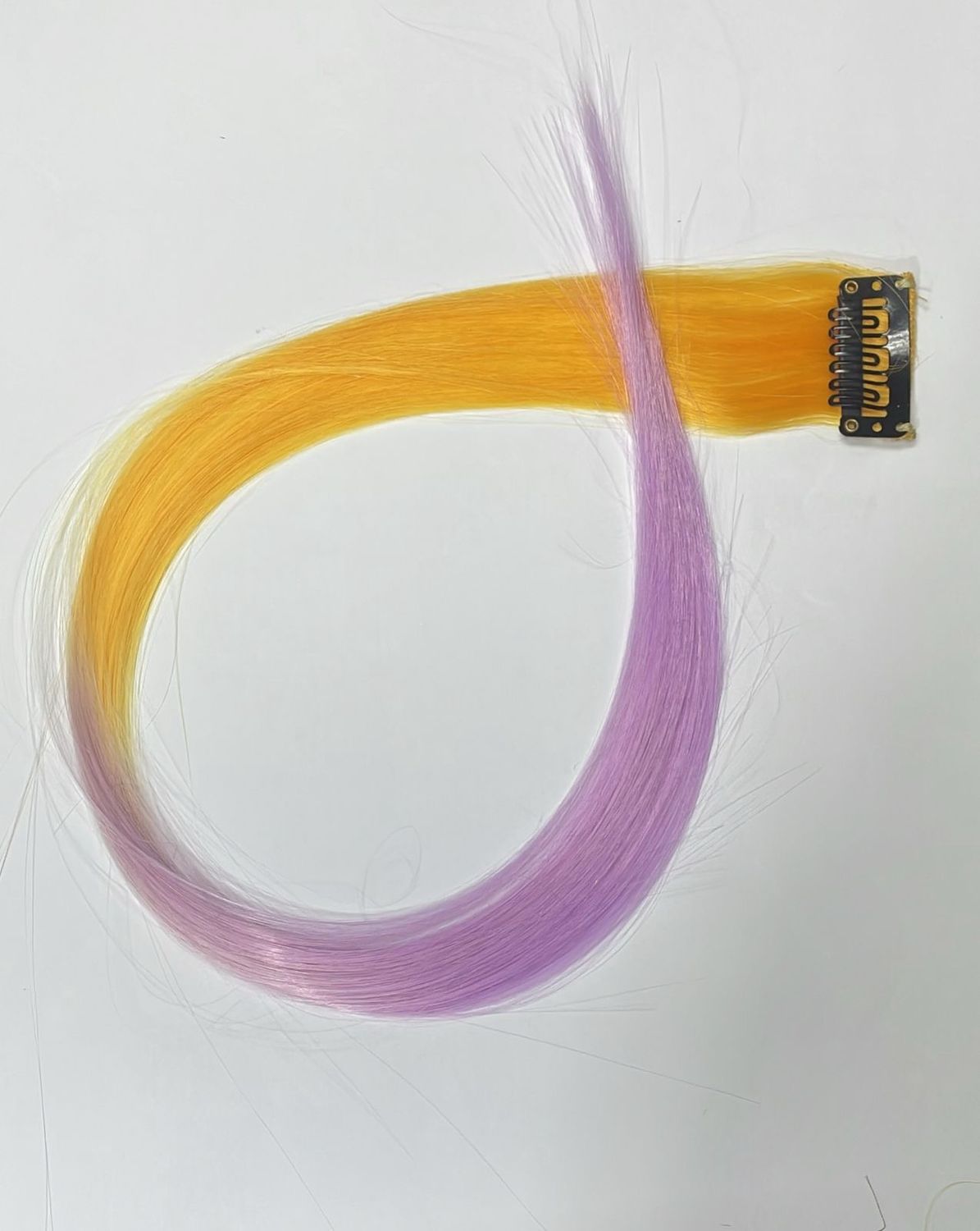 Colored Clip Ins (1&quot;) - Ombre Yellow/Lavender