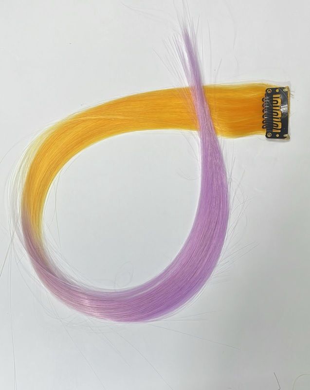 Colored Clip Ins (1&quot;) - Ombre Yellow/Lavender