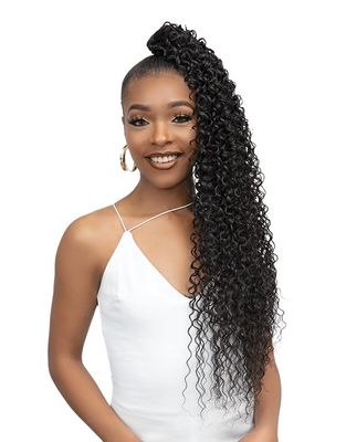 Janet Collection Remy Illusion Ponytail - Water Wave 1B- 32&quot;