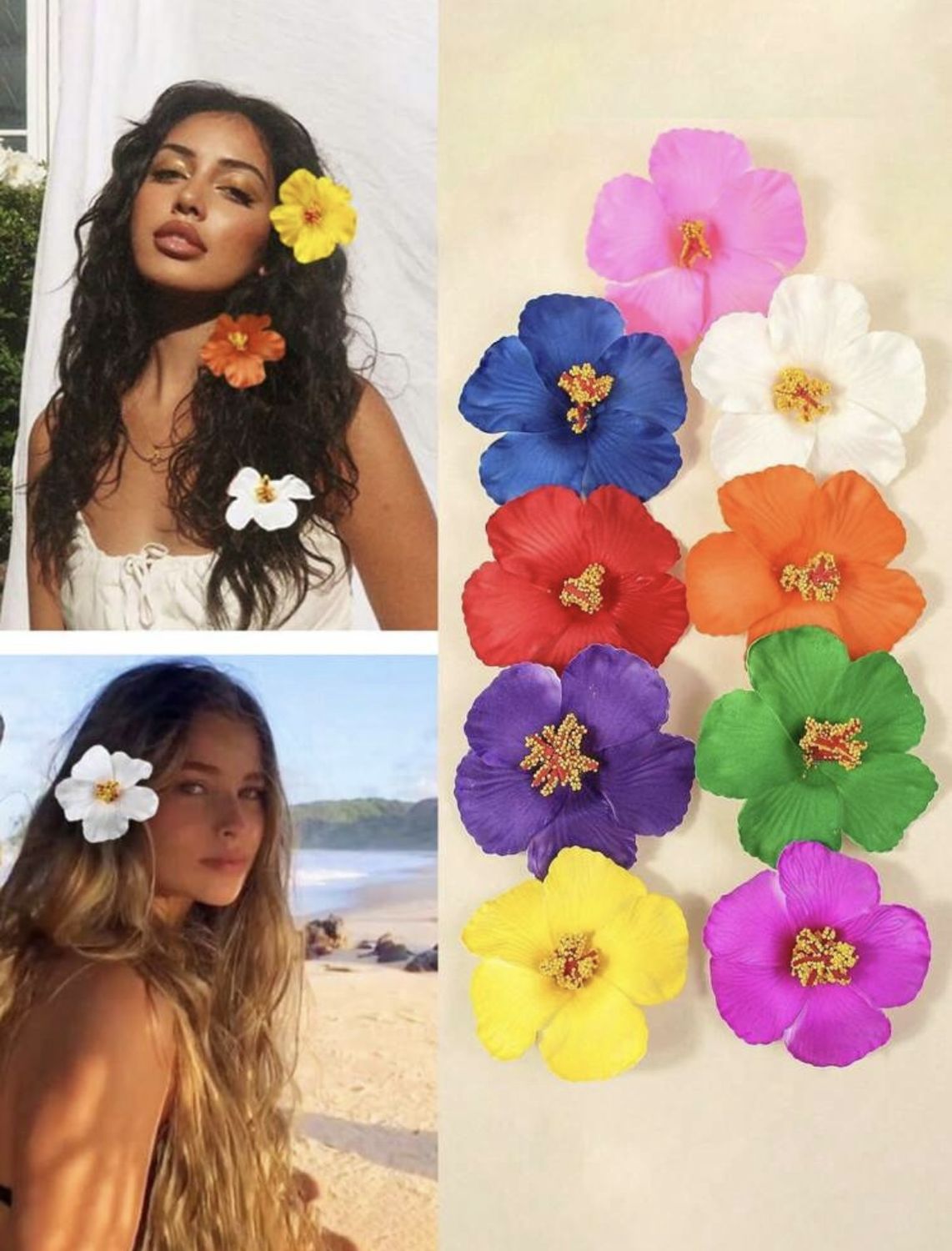 Hibiscus Floral Hair Clip