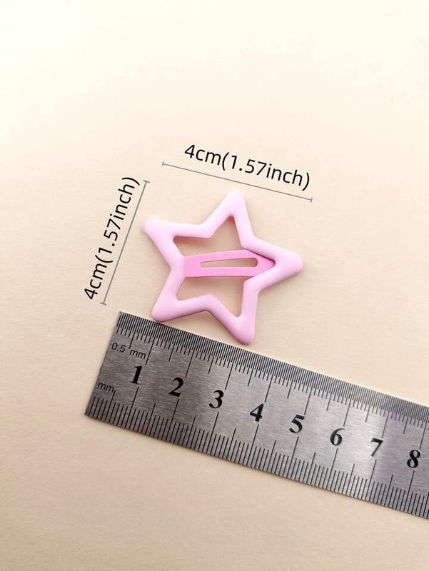 Barrette Star Hair Clip - Light Pink
