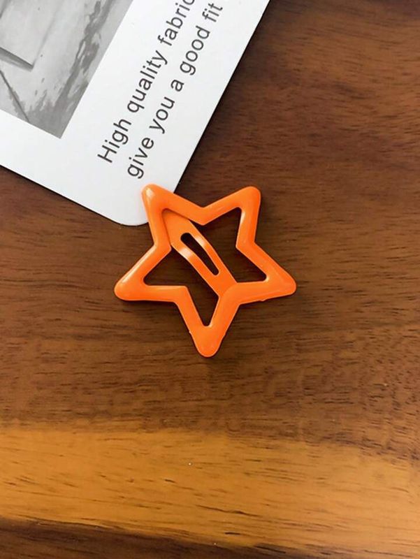 Barrette Star Hair Clip - Orange