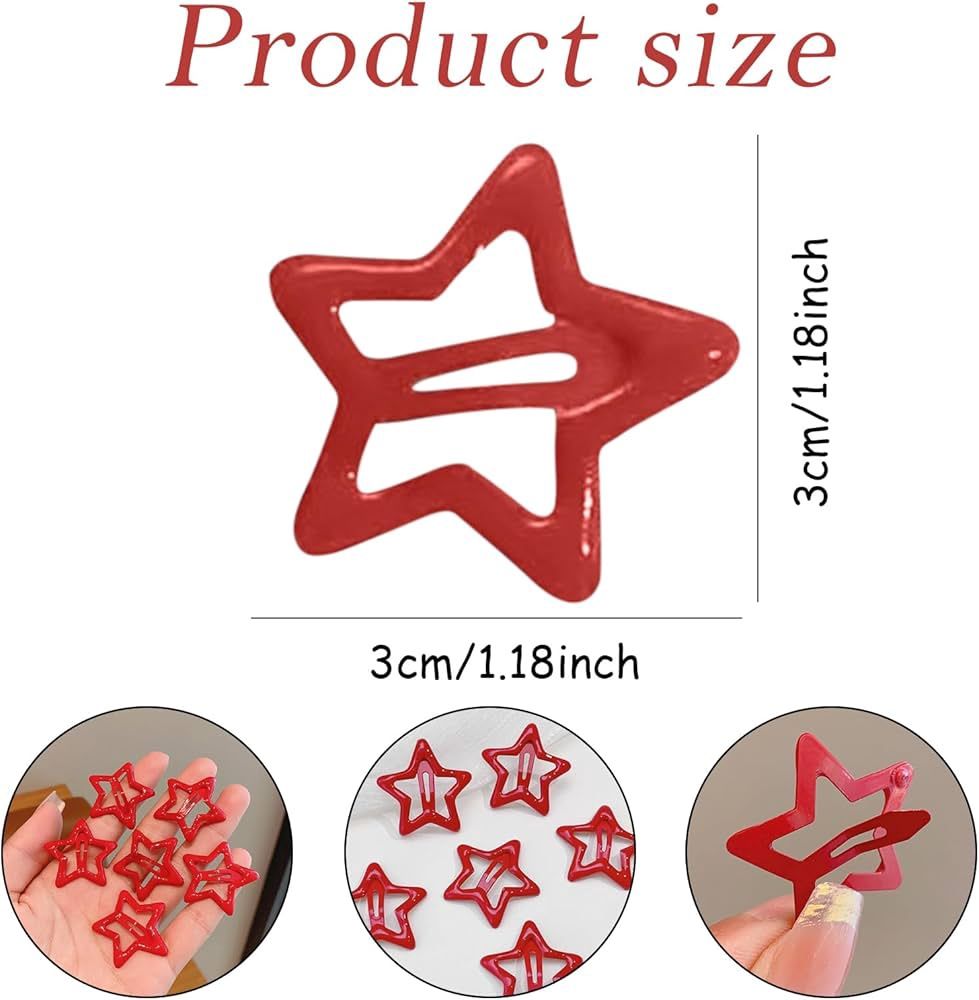 Barrette Star Hair Clip - Red