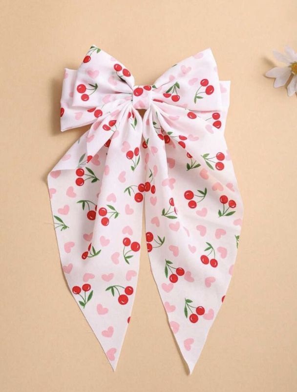 Cute Bow Hair Clip (Cherries)