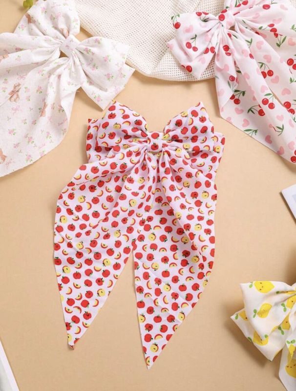 Cute Bow Hair Clip (Apples)