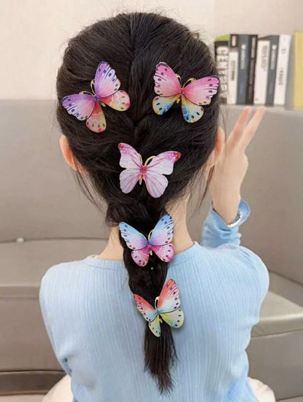 Colorful Fabric Butterfly Clip