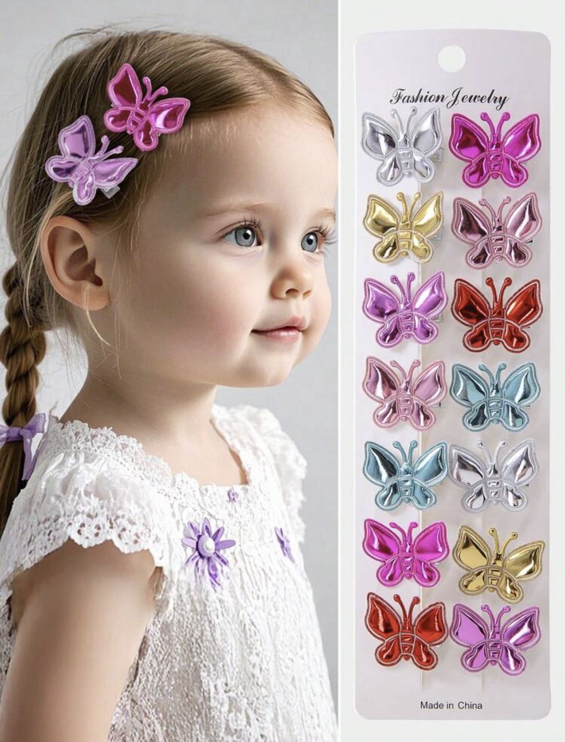 Chrome Butterfly Clip