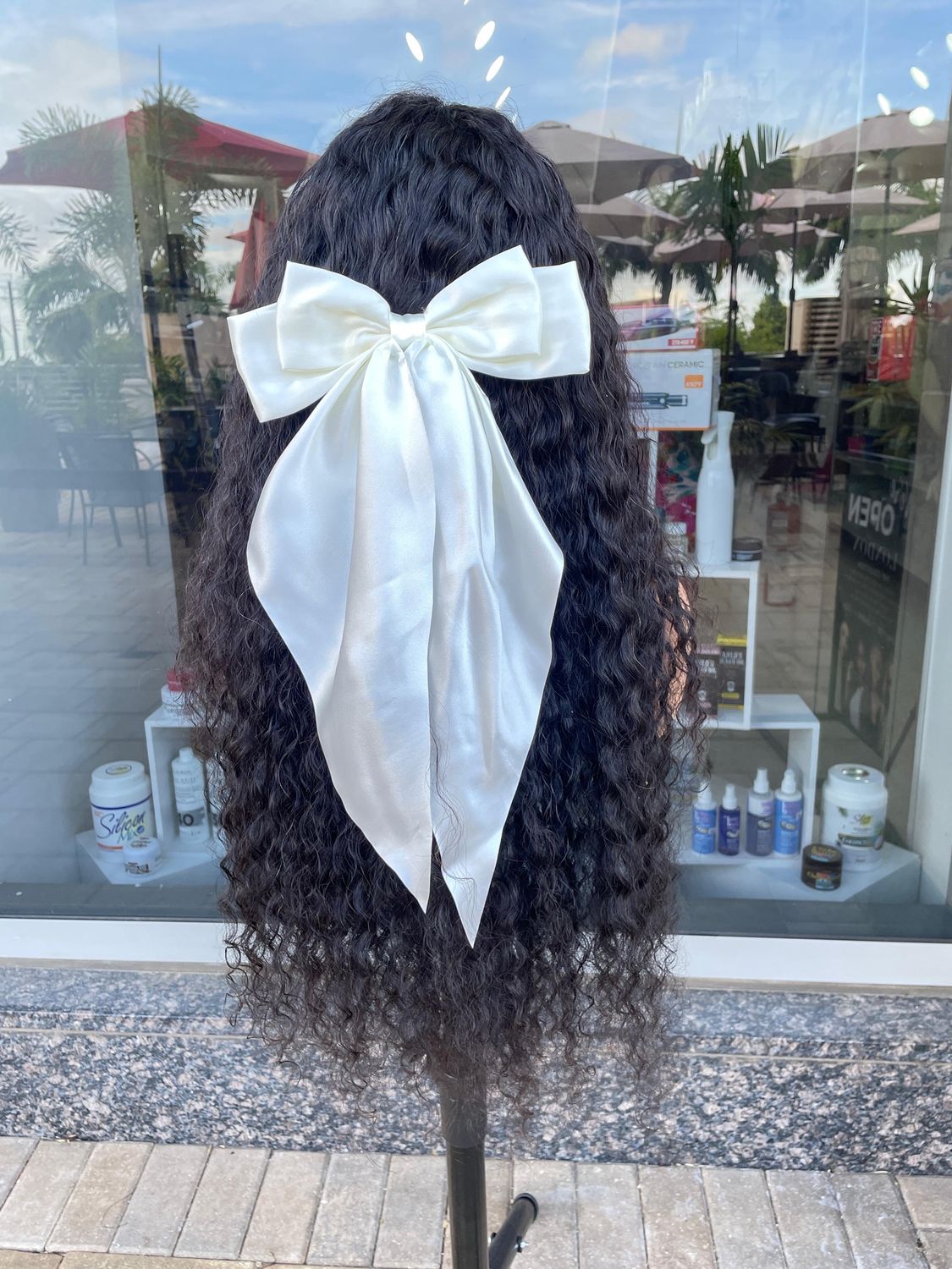 Satin Bow - White