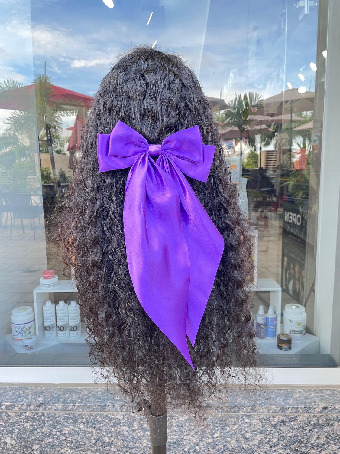Satin Bow - Purple