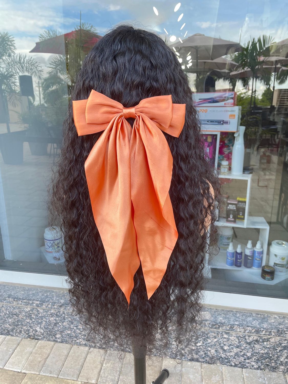 Satin Bow - Orange