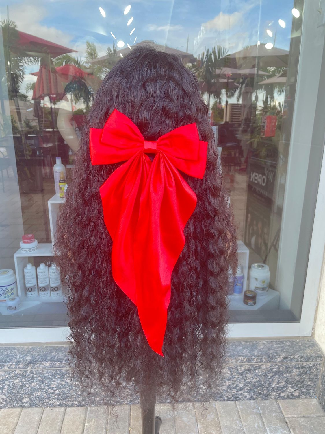 Satin Bow - Red