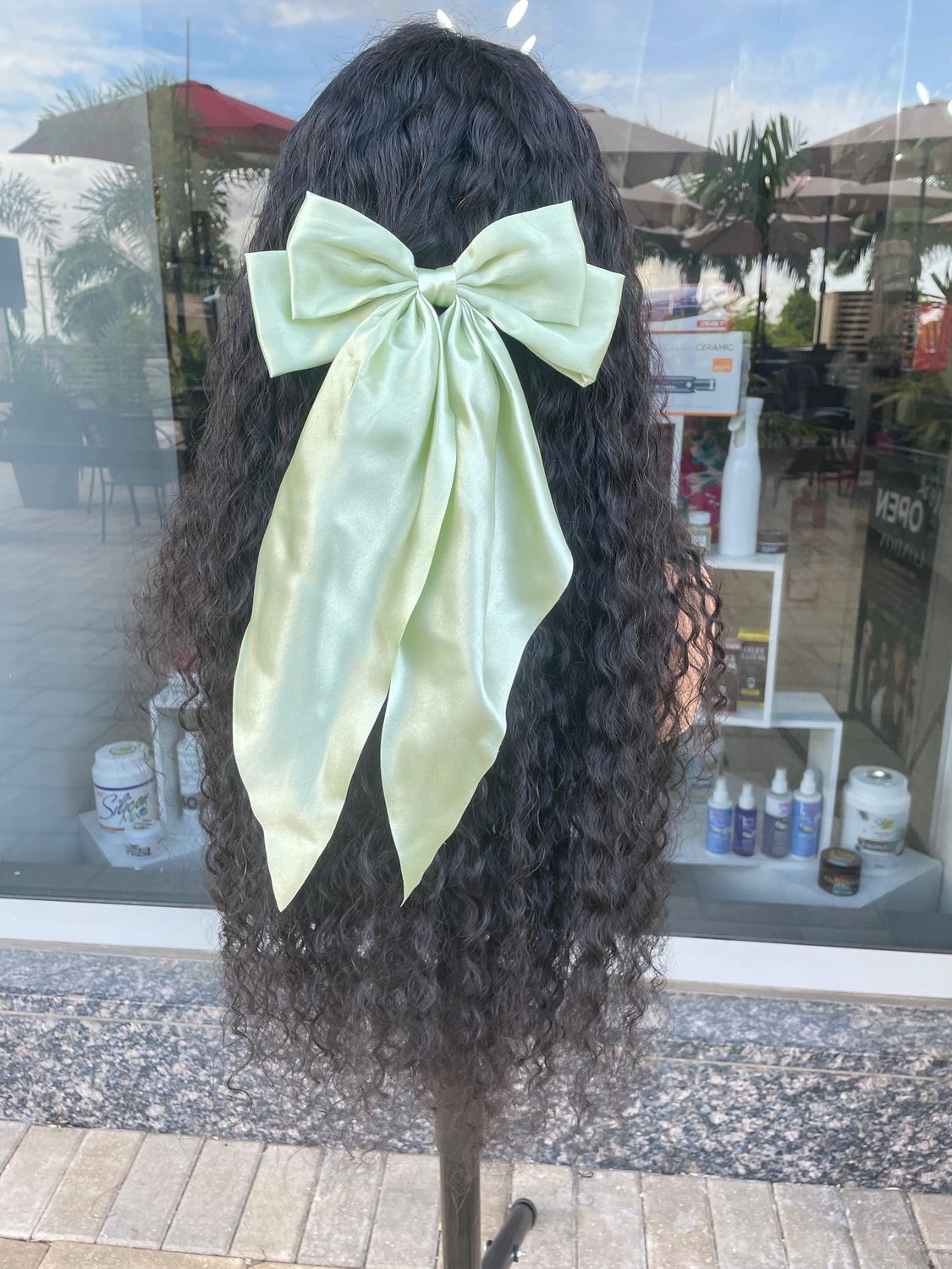 Satin Bow - Mint Gren