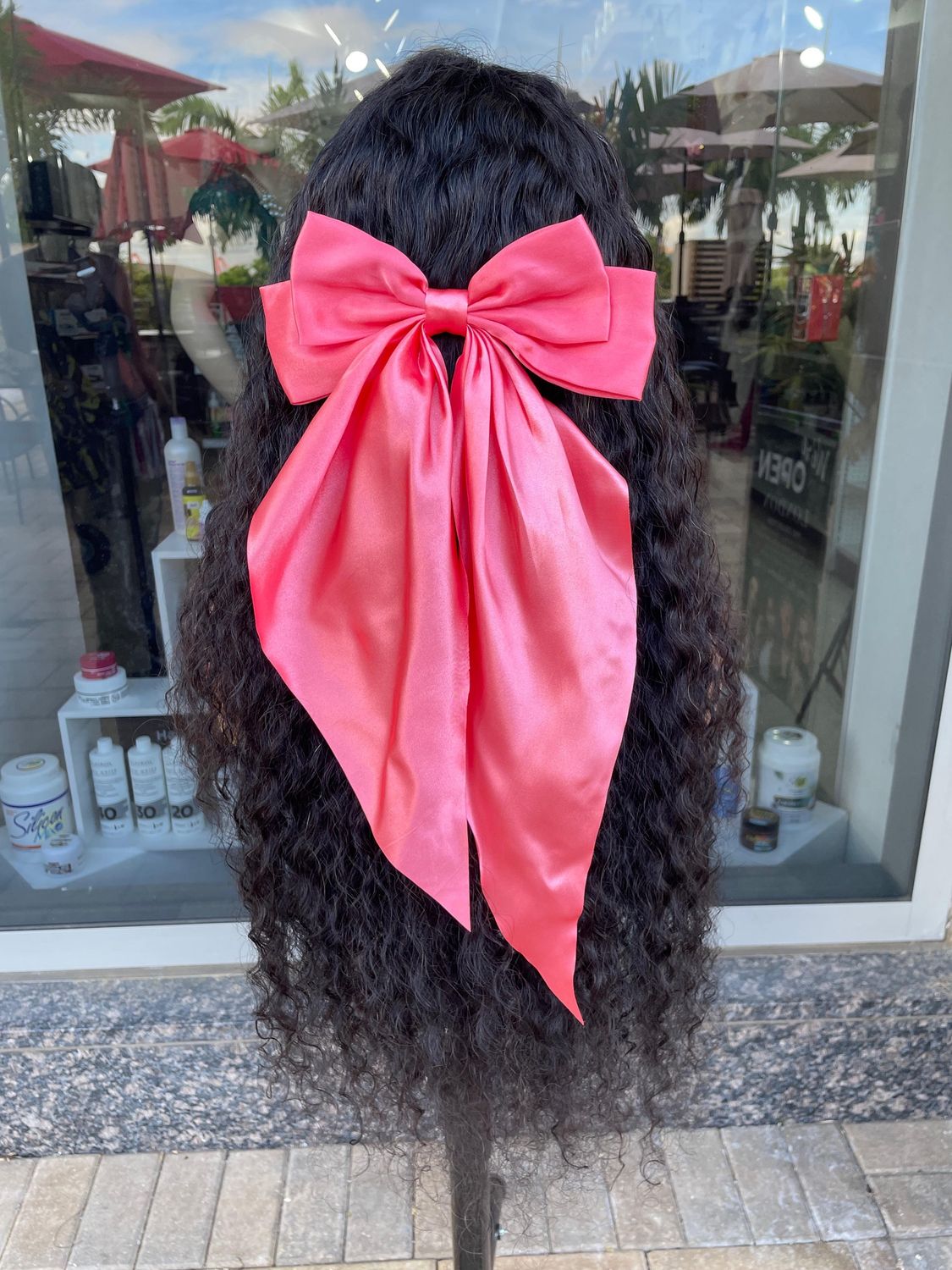 Satin Bow - Rose Pink