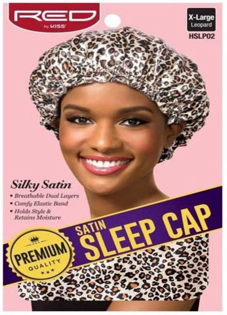 Cap - Satin Sleep Cap - Leopard XL