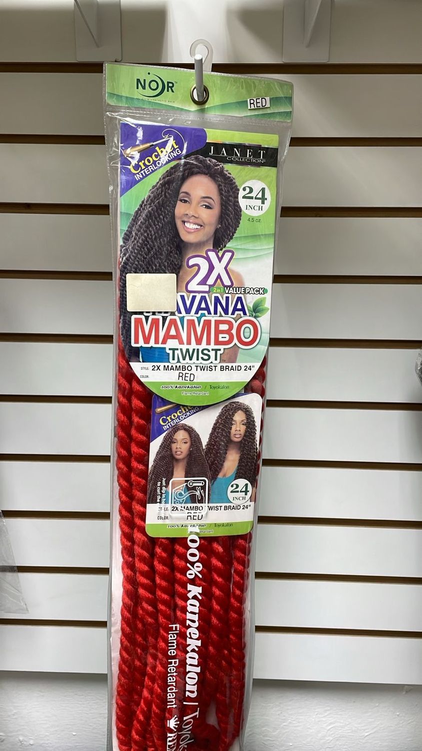 Janet - Havana Mambo Twist 2X Braid 24&quot; - Red